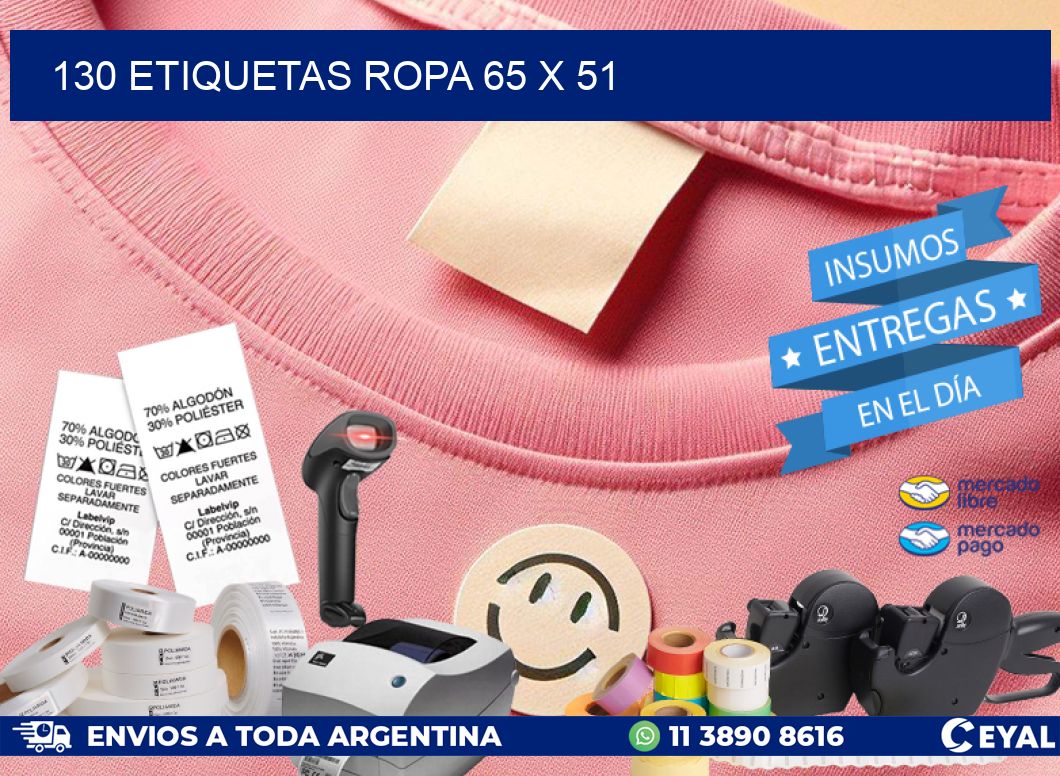 130 ETIQUETAS ROPA 65 x 51