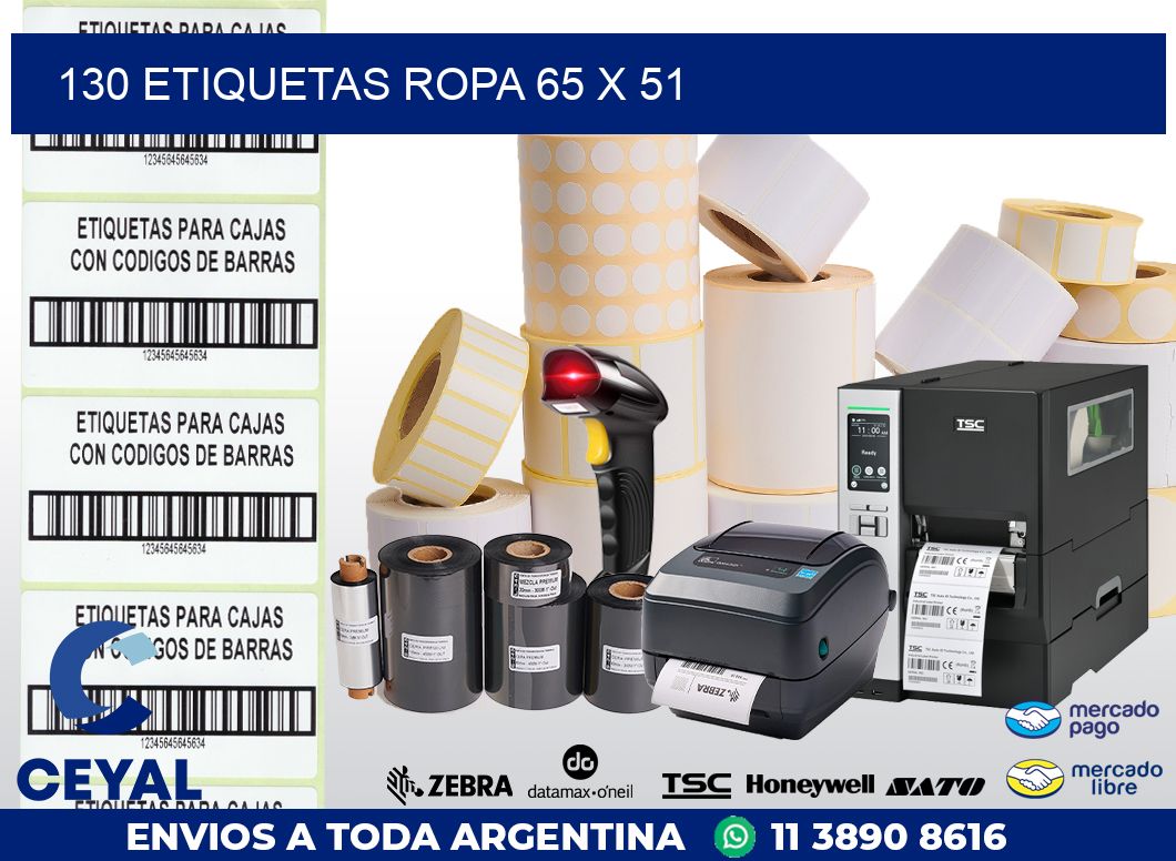 130 ETIQUETAS ROPA 65 x 51