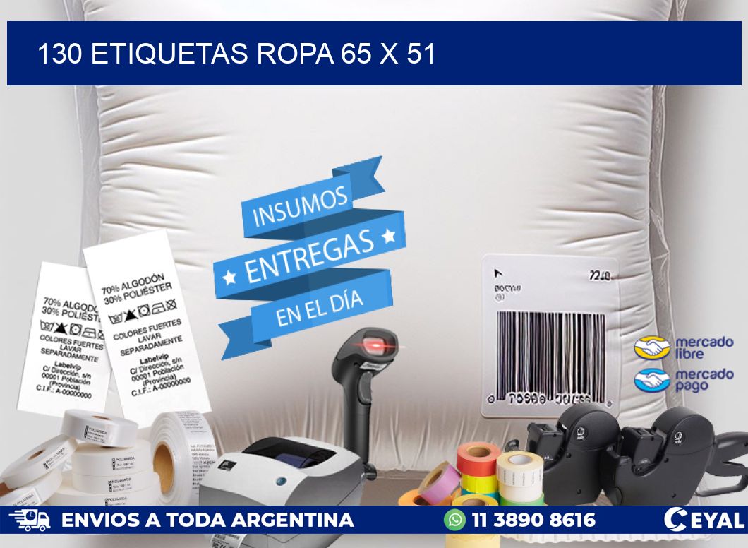130 ETIQUETAS ROPA 65 x 51