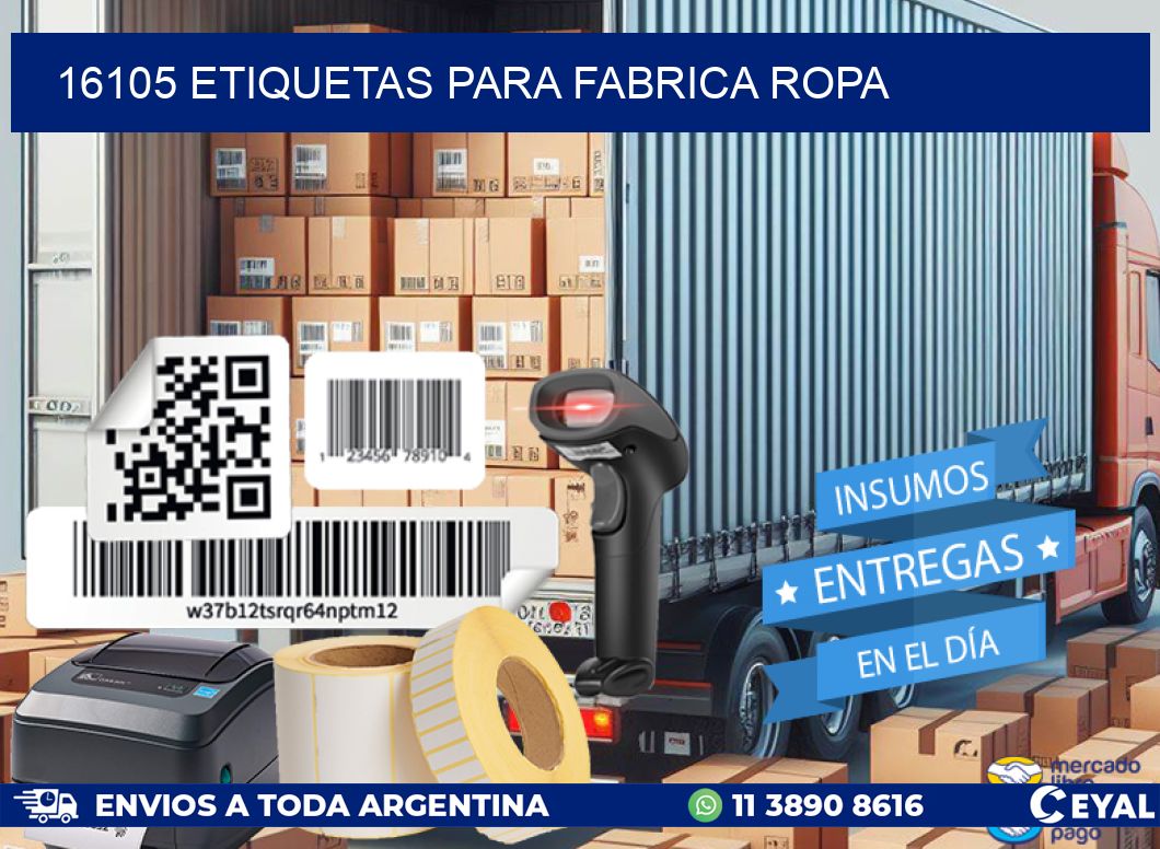 16105 ETIQUETAS PARA FABRICA ROPA