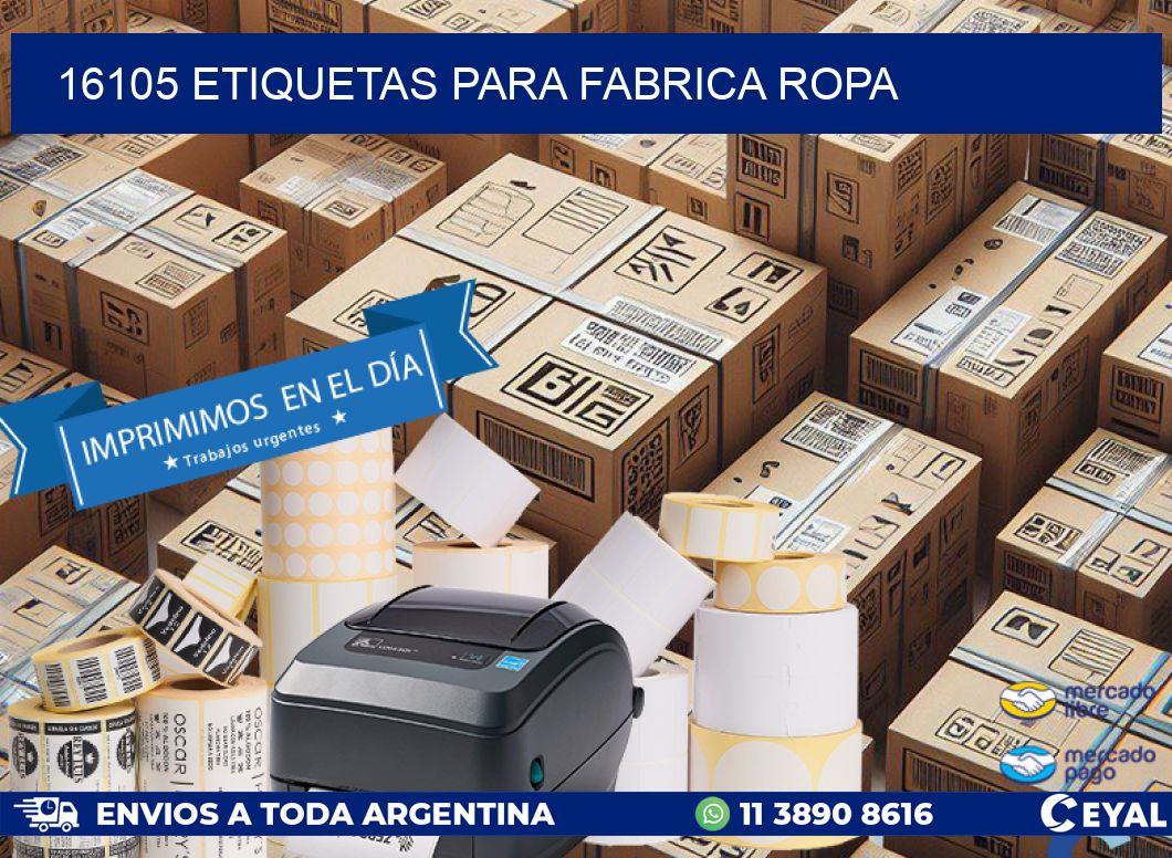 16105 ETIQUETAS PARA FABRICA ROPA