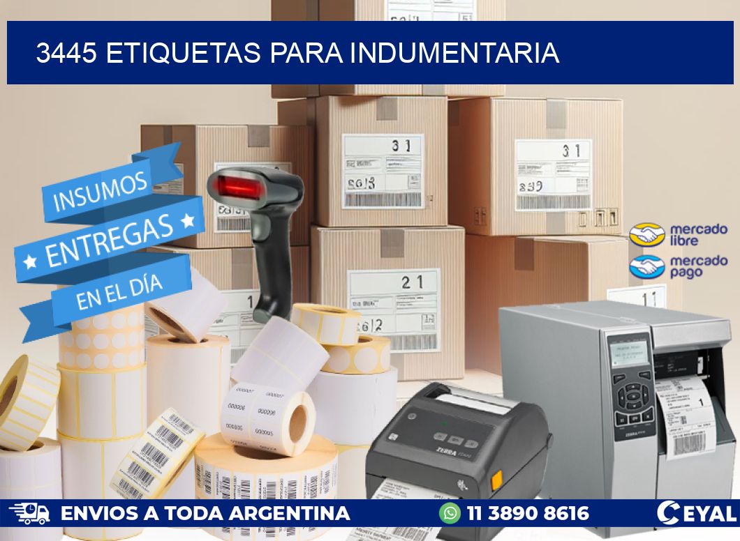 3445 ETIQUETAS PARA INDUMENTARIA