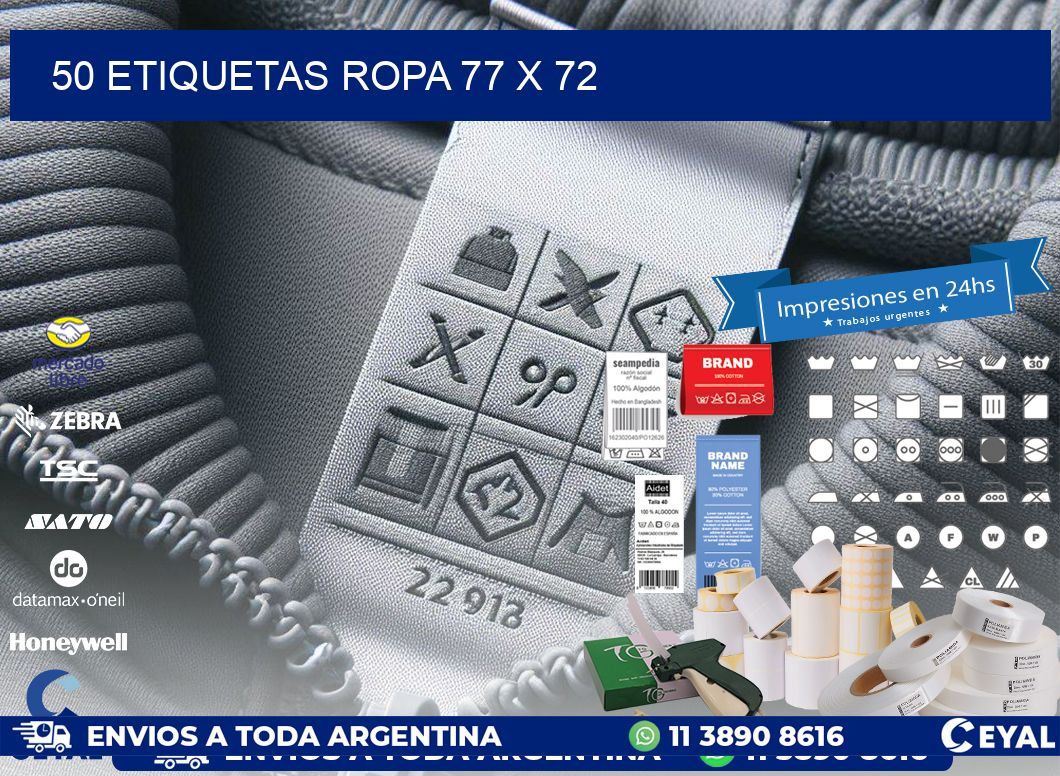50 ETIQUETAS ROPA 77 x 72