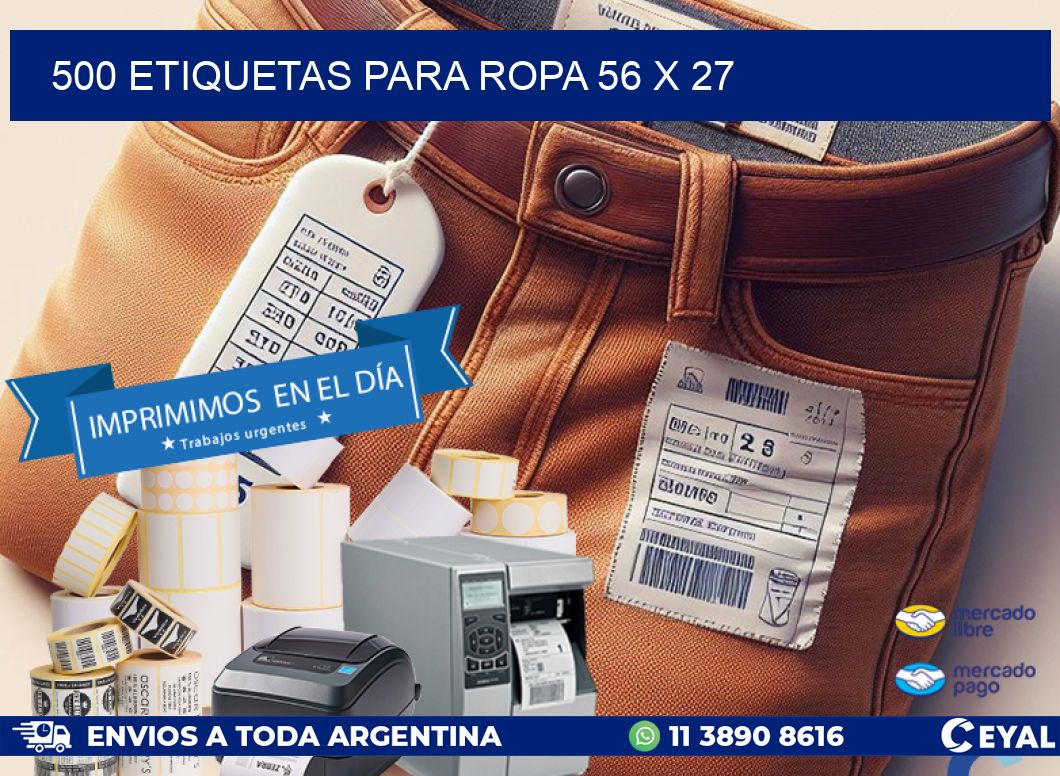 500 ETIQUETAS PARA ROPA 56 x 27
