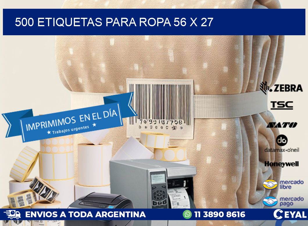 500 ETIQUETAS PARA ROPA 56 x 27