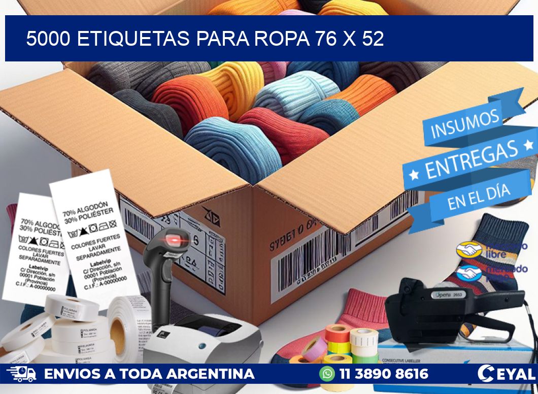 5000 ETIQUETAS PARA ROPA 76 x 52