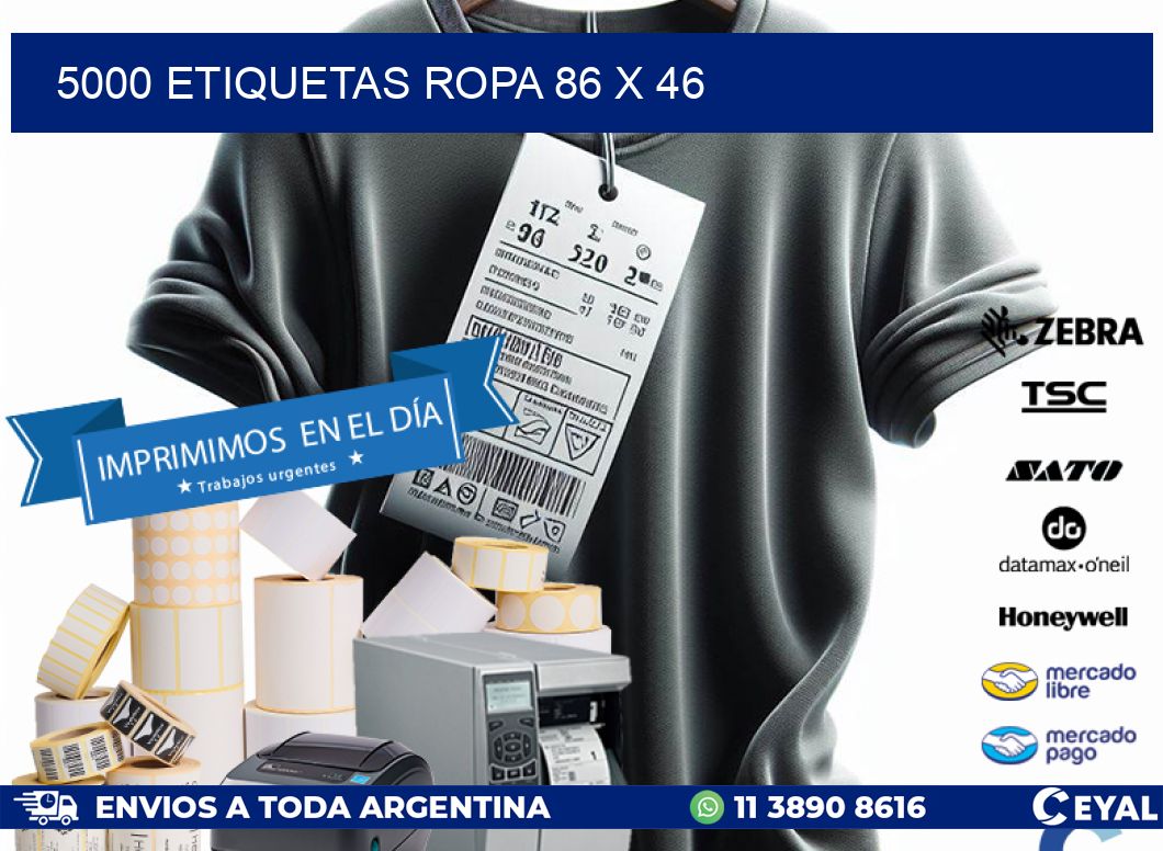 5000 ETIQUETAS ROPA 86 x 46