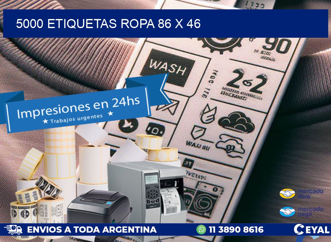 5000 ETIQUETAS ROPA 86 x 46