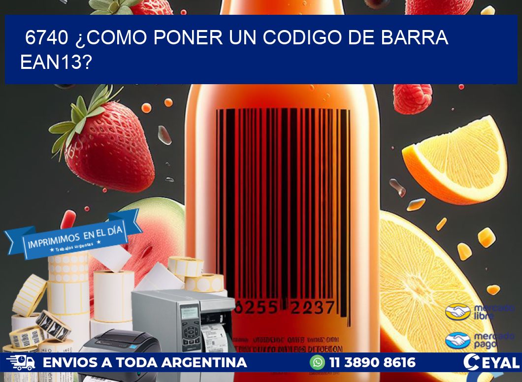 6740 ¿COMO PONER UN CODIGO DE BARRA  EAN13?