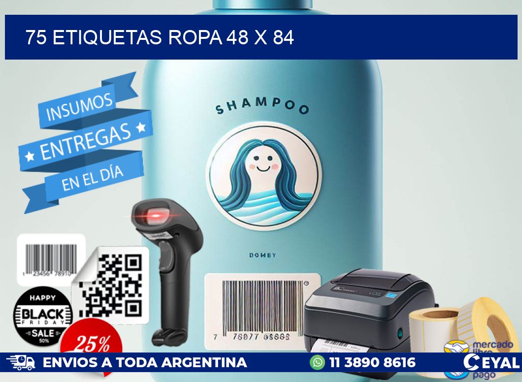 75 ETIQUETAS ROPA 48 x 84