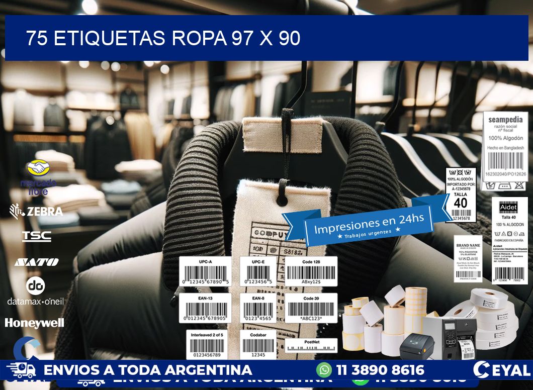 75 ETIQUETAS ROPA 97 x 90