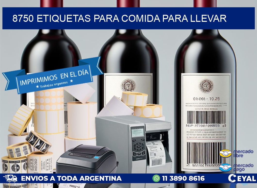 8750 ETIQUETAS PARA COMIDA PARA LLEVAR