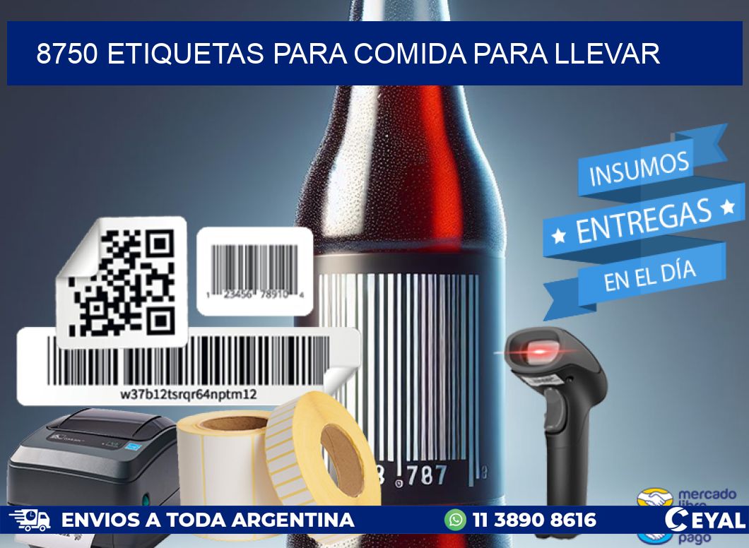 8750 ETIQUETAS PARA COMIDA PARA LLEVAR