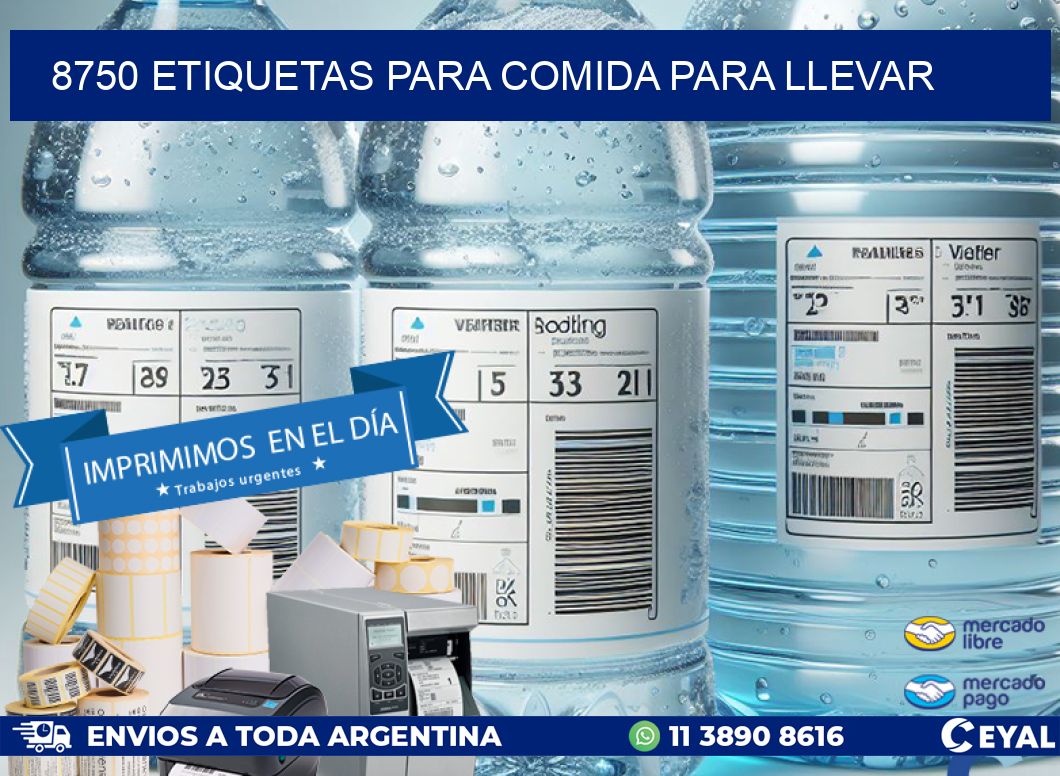 8750 ETIQUETAS PARA COMIDA PARA LLEVAR