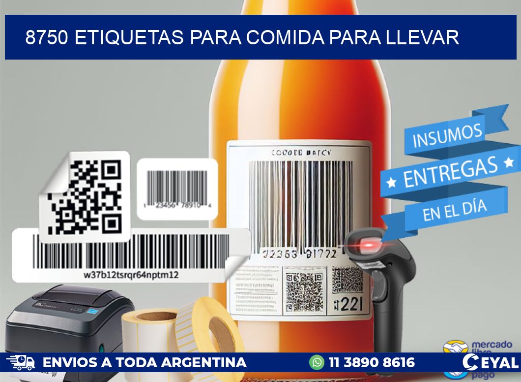 8750 ETIQUETAS PARA COMIDA PARA LLEVAR