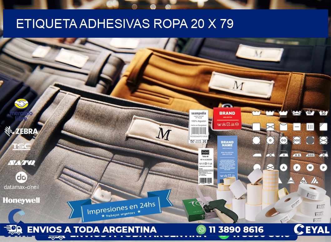 ETIQUETA ADHESIVAS ROPA 20 x 79