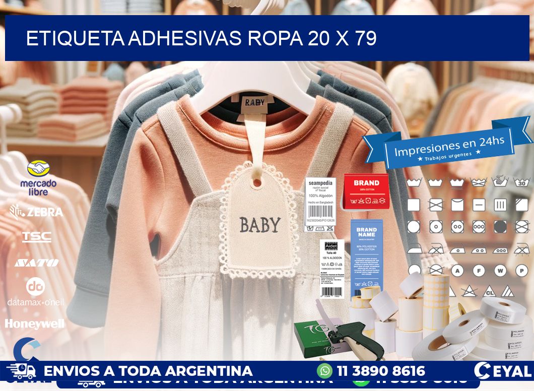 ETIQUETA ADHESIVAS ROPA 20 x 79
