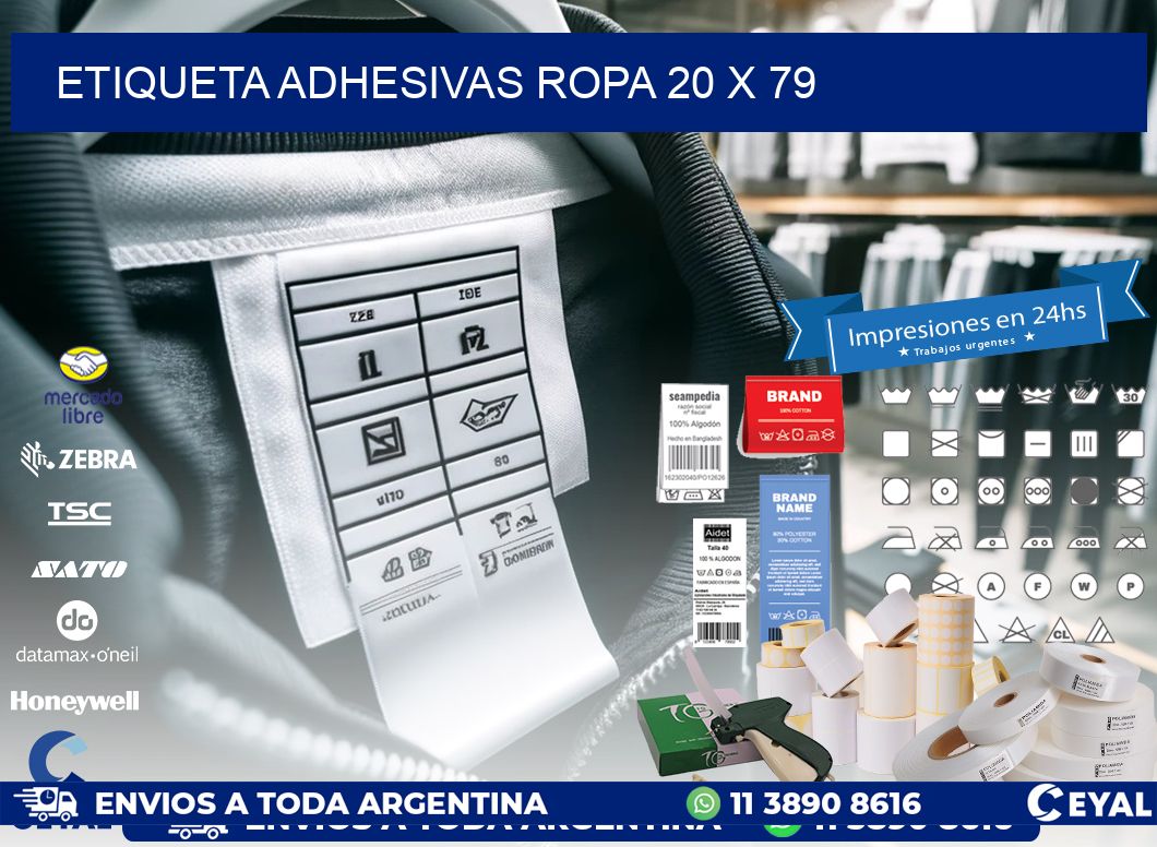 ETIQUETA ADHESIVAS ROPA 20 x 79