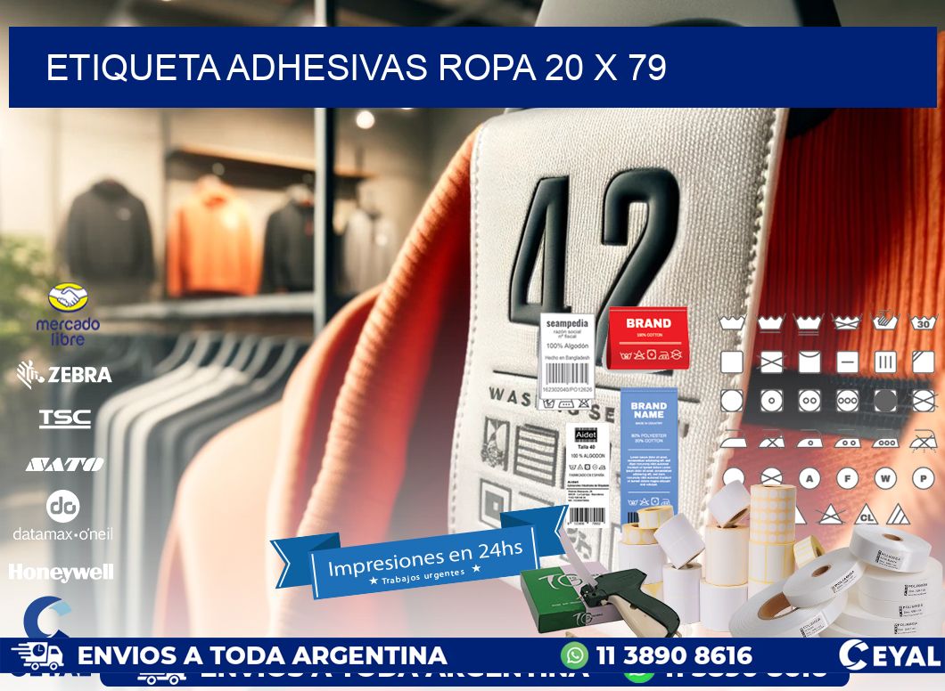 ETIQUETA ADHESIVAS ROPA 20 x 79