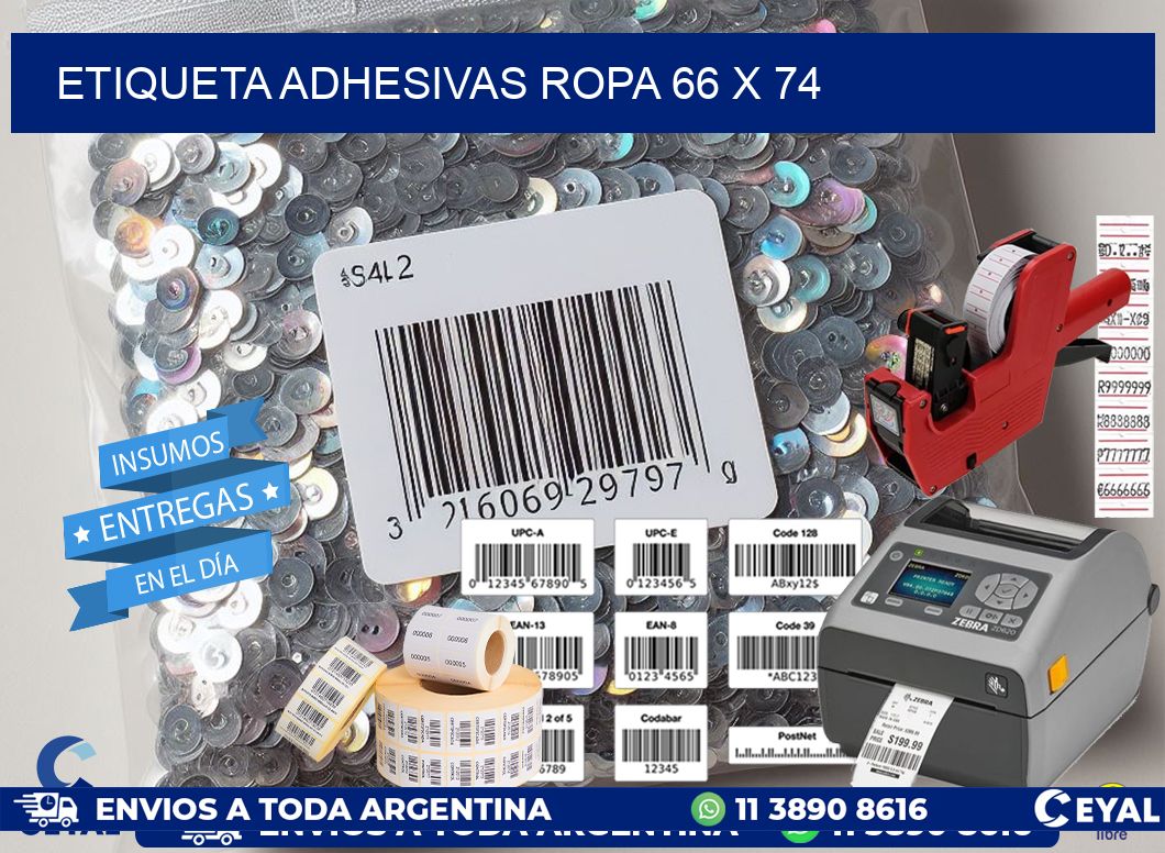 ETIQUETA ADHESIVAS ROPA 66 x 74