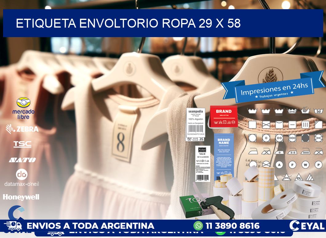 ETIQUETA ENVOLTORIO ROPA 29 x 58