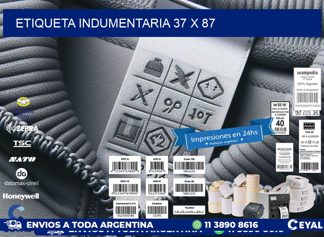ETIQUETA INDUMENTARIA 37 x 87