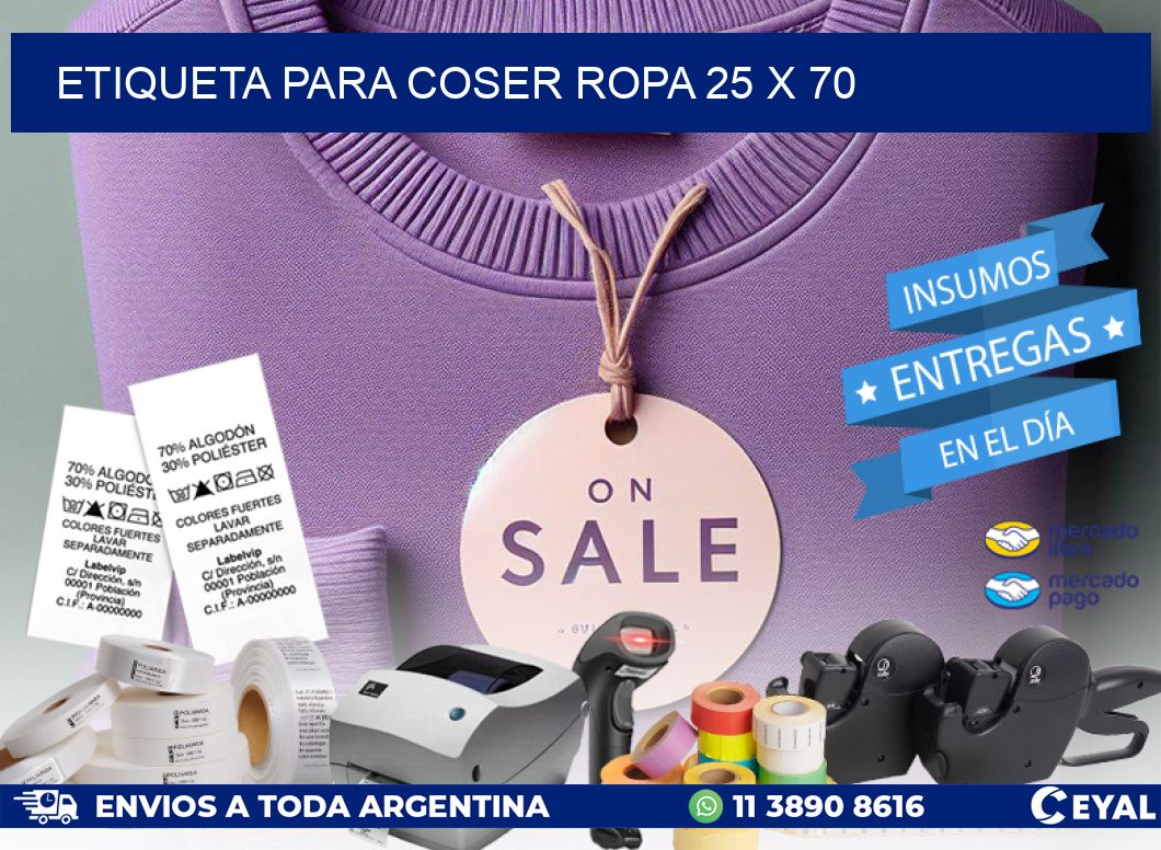 ETIQUETA PARA COSER ROPA 25 x 70