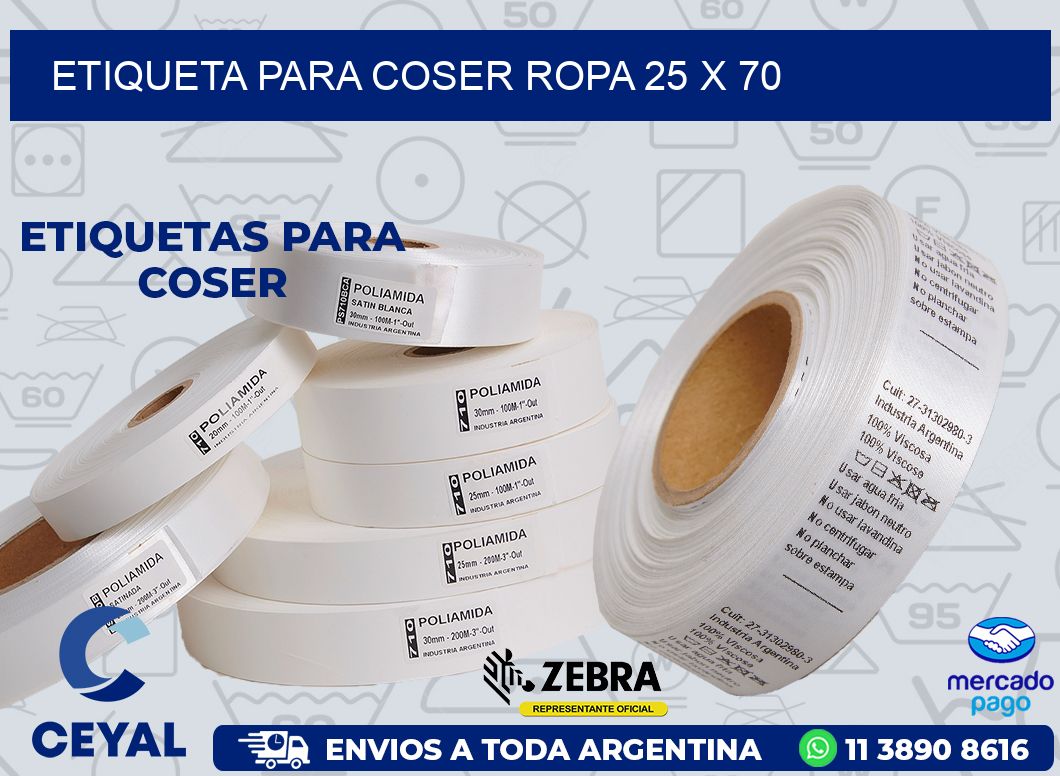 ETIQUETA PARA COSER ROPA 25 x 70