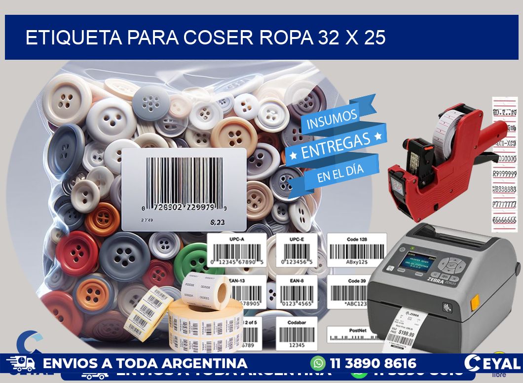ETIQUETA PARA COSER ROPA 32 x 25
