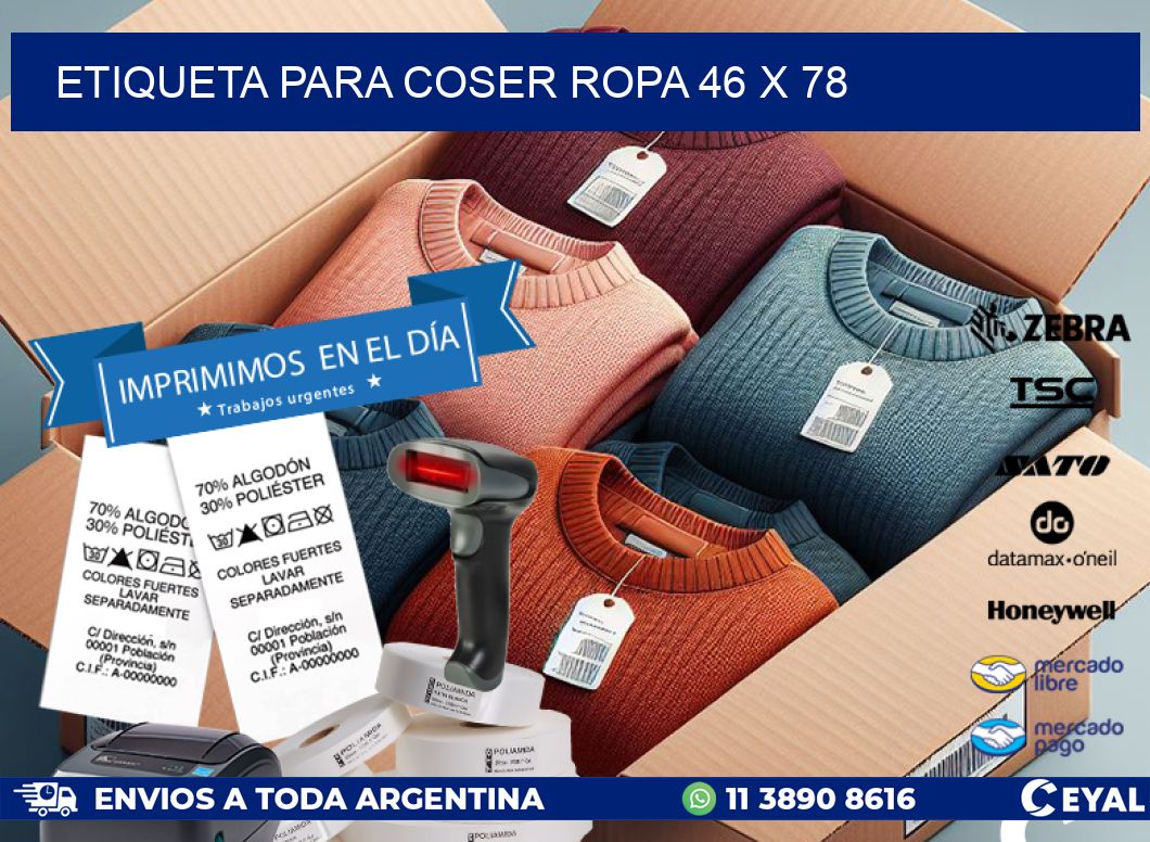 ETIQUETA PARA COSER ROPA 46 x 78