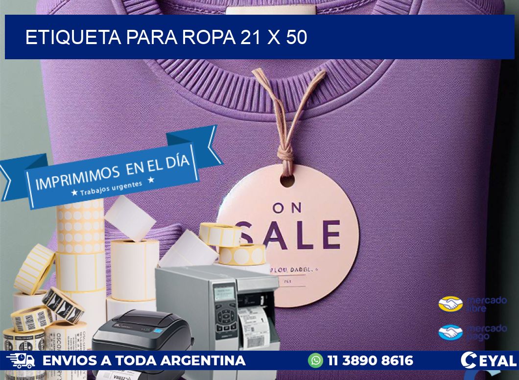 ETIQUETA PARA ROPA 21 x 50