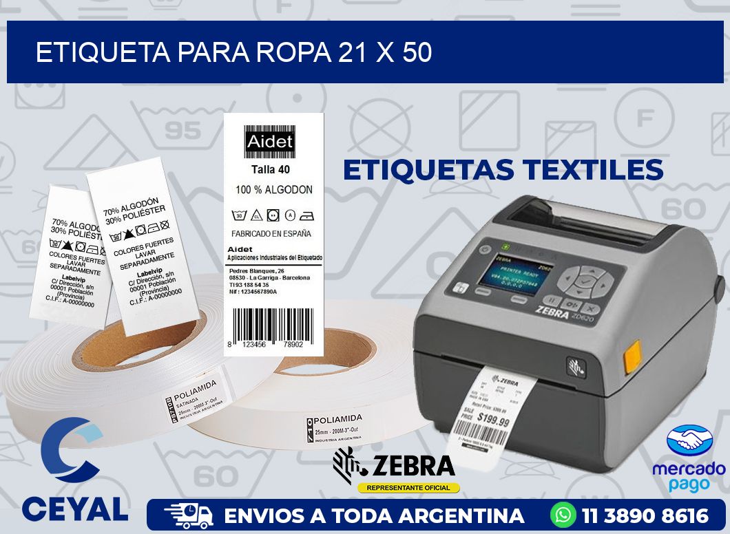 ETIQUETA PARA ROPA 21 x 50