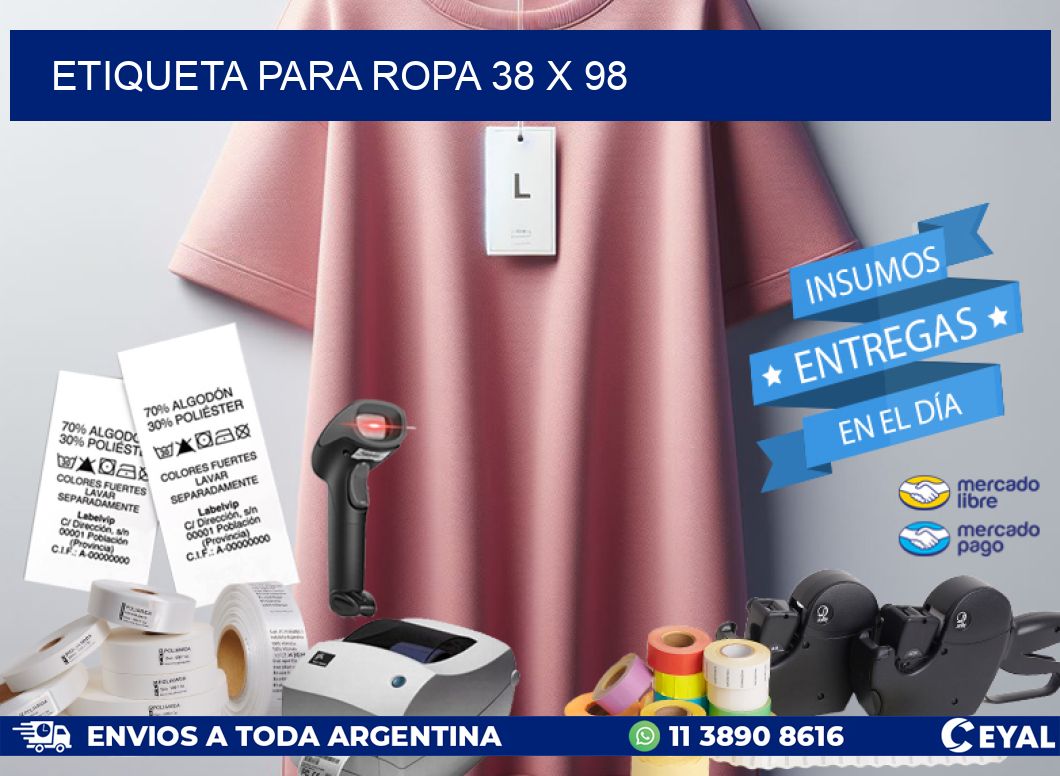 ETIQUETA PARA ROPA 38 x 98