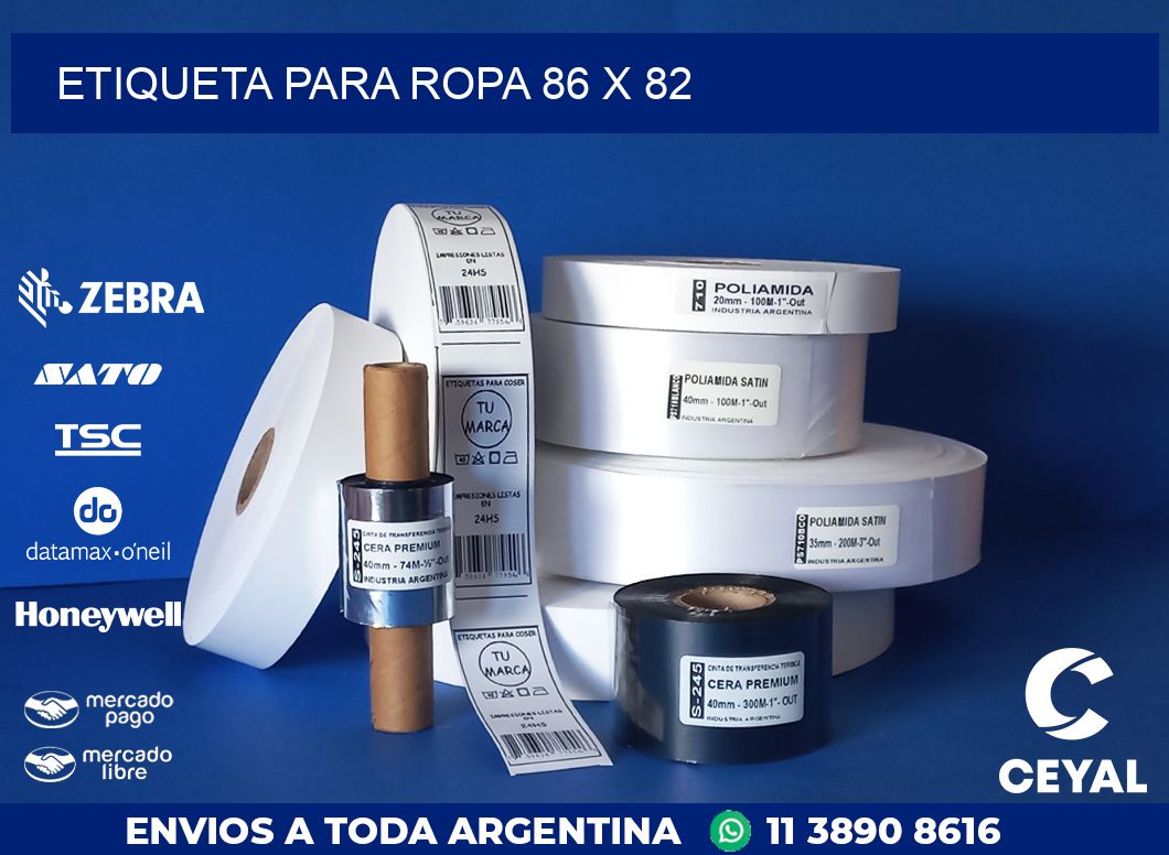ETIQUETA PARA ROPA 86 x 82