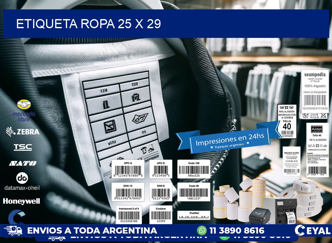 ETIQUETA ROPA 25 x 29