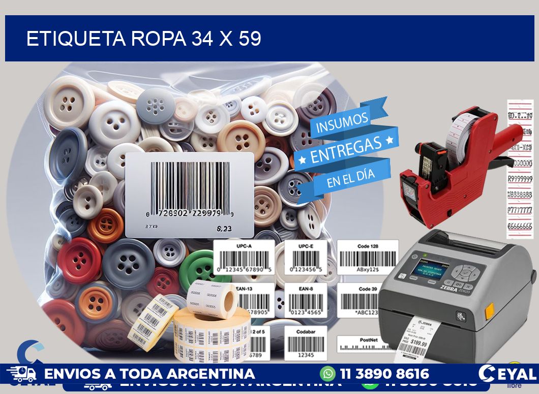 ETIQUETA ROPA 34 x 59
