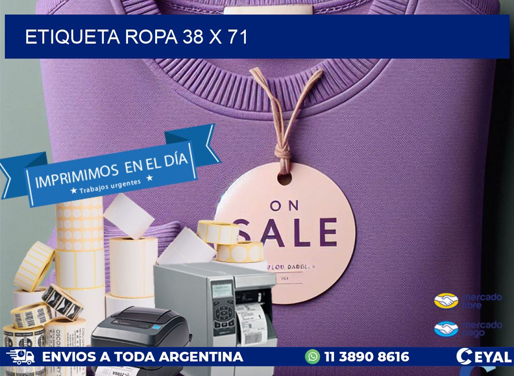 ETIQUETA ROPA 38 x 71
