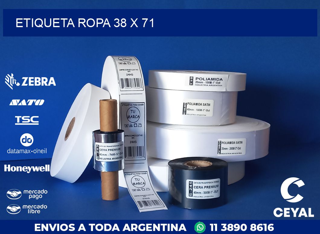 ETIQUETA ROPA 38 x 71