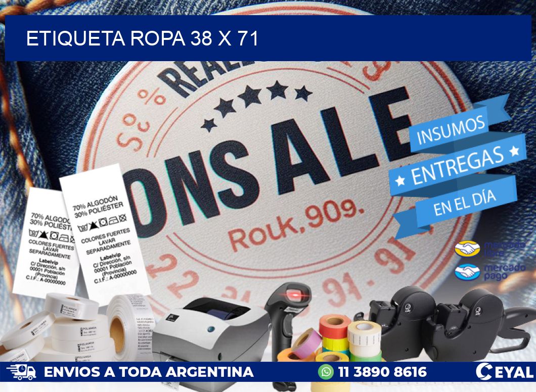 ETIQUETA ROPA 38 x 71