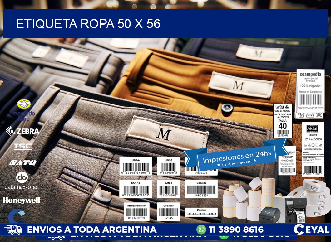 ETIQUETA ROPA 50 x 56