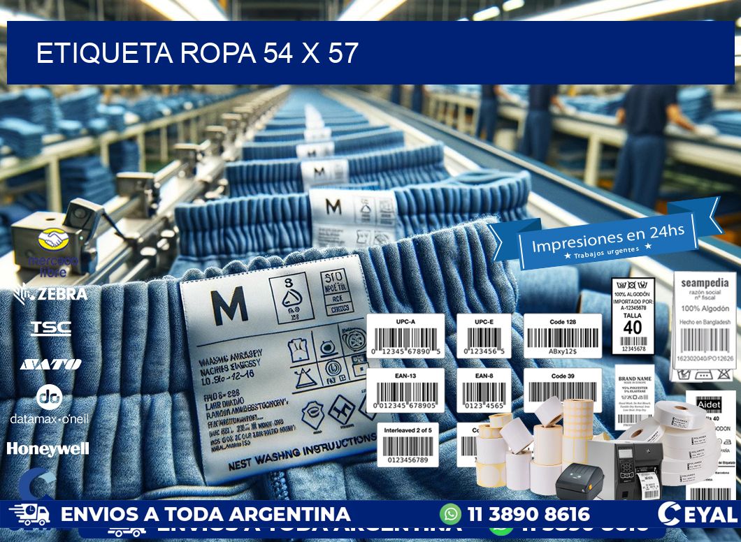 ETIQUETA ROPA 54 x 57