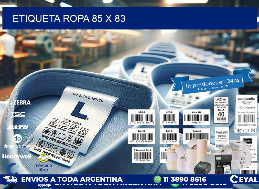 ETIQUETA ROPA 85 x 83