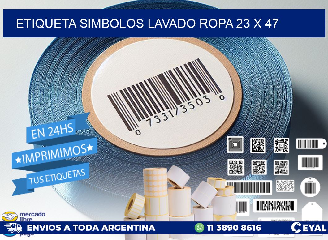 ETIQUETA SIMBOLOS LAVADO ROPA 23 x 47