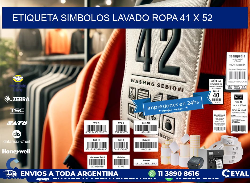 ETIQUETA SIMBOLOS LAVADO ROPA 41 x 52