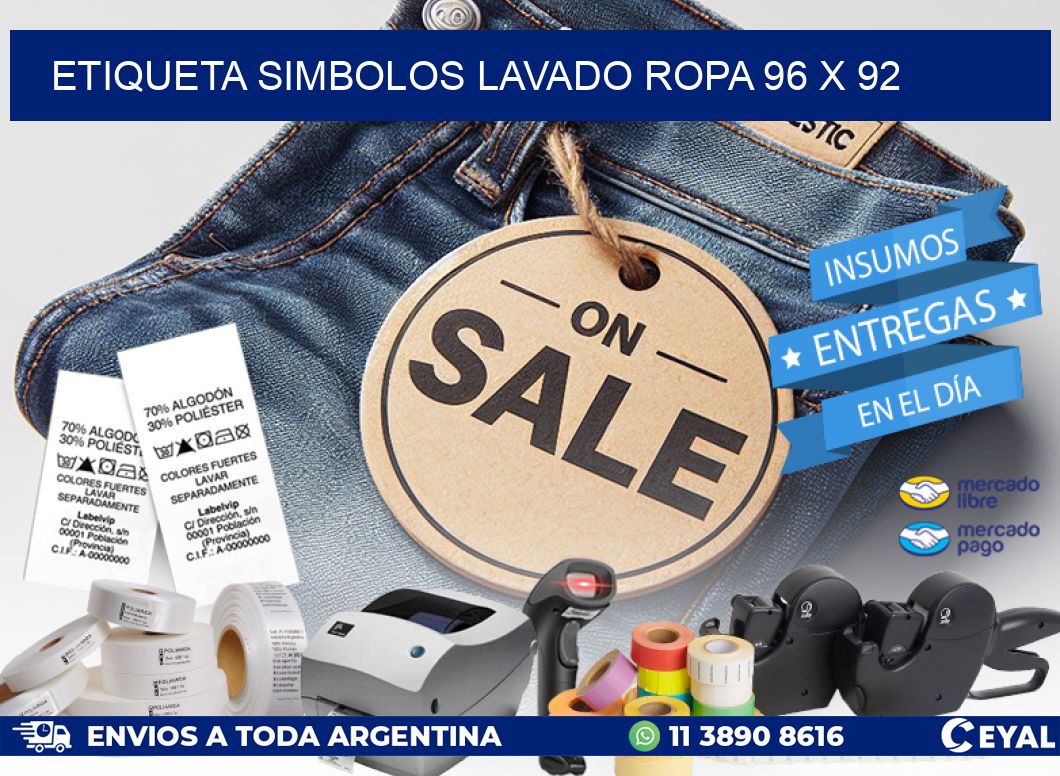 ETIQUETA SIMBOLOS LAVADO ROPA 96 x 92