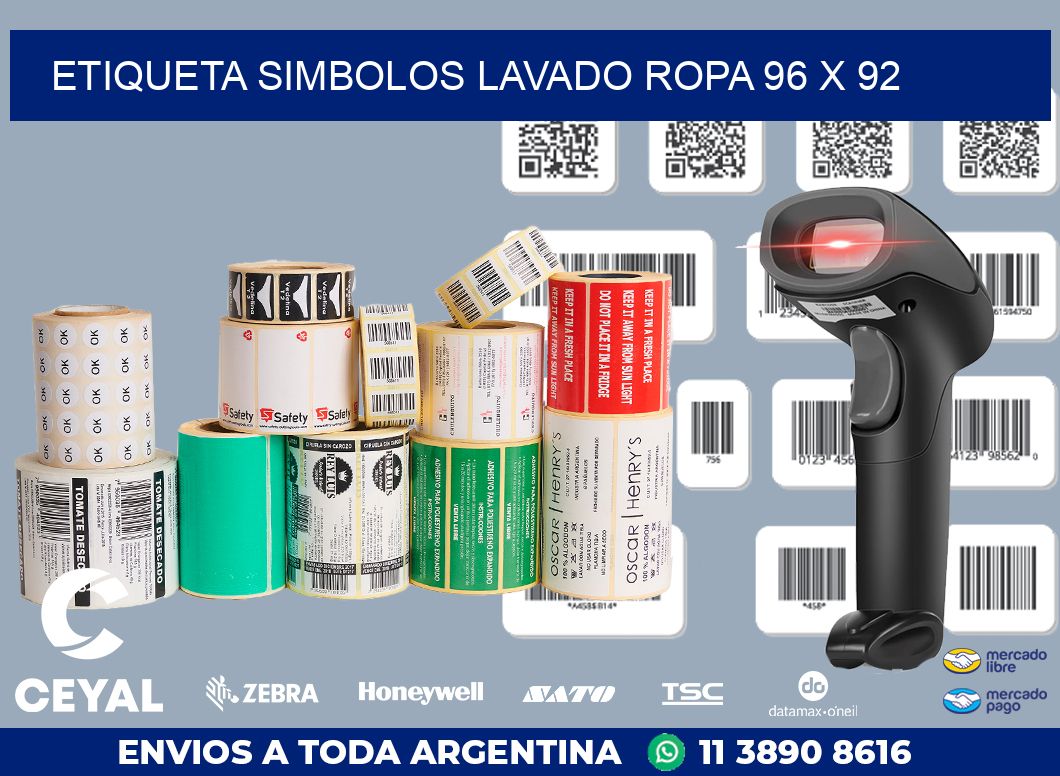 ETIQUETA SIMBOLOS LAVADO ROPA 96 x 92