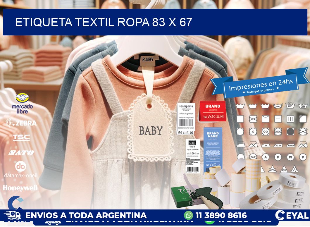 ETIQUETA TEXTIL ROPA 83 x 67