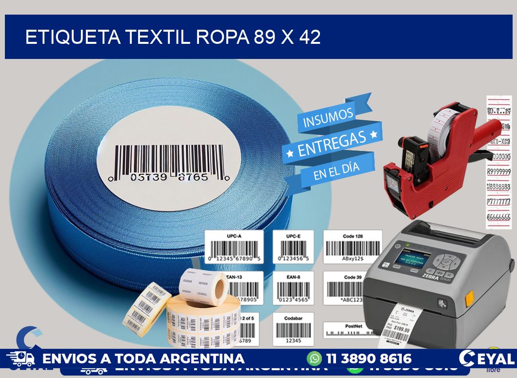 ETIQUETA TEXTIL ROPA 89 x 42