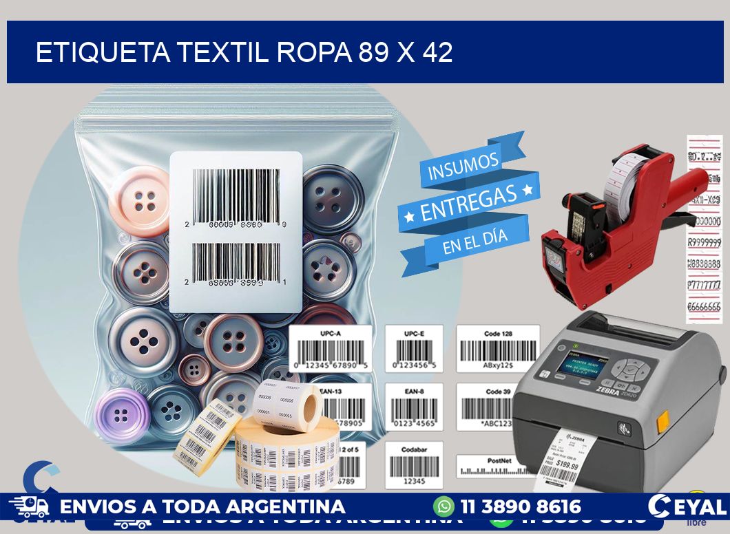 ETIQUETA TEXTIL ROPA 89 x 42