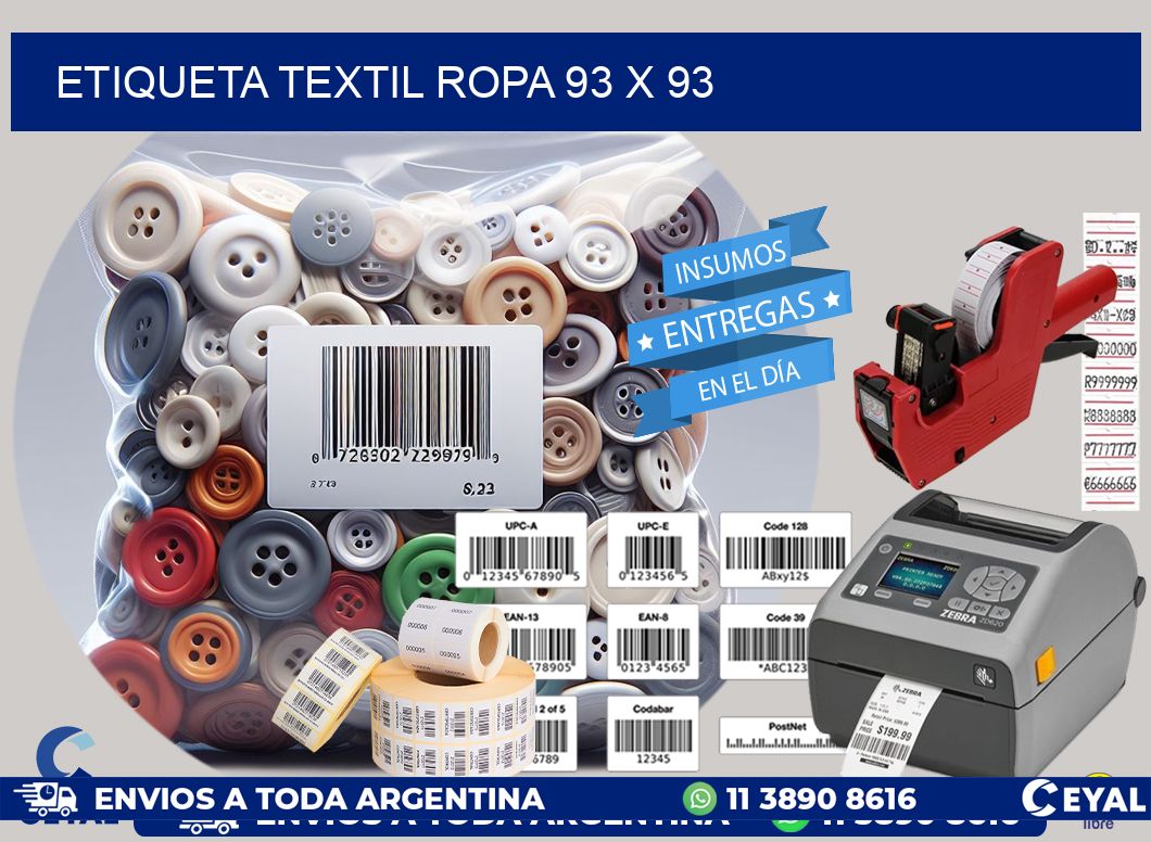 ETIQUETA TEXTIL ROPA 93 x 93